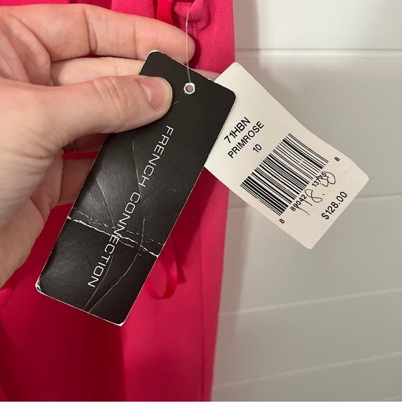 NWT French Connection Primrose Sleeveless Flowy Hot Pink Dress Sz 10 - Picture 4 of 7